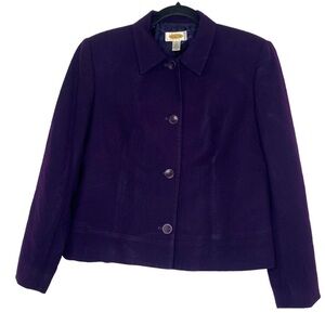 TALBOTS PURPLE WOOL SUIT JACKET SIZE 8P